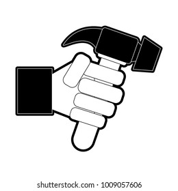Hand with hammer