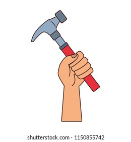 Hand with hammer