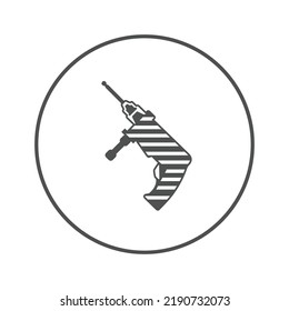 Icono de la máquina de perforación de martillo manual | Icono de versión circular |