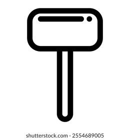 Hand hammer icon with simple and line style