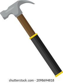 Hand hammer, illustration, vector on a white background.