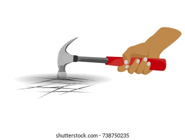 hand with hammer vector design