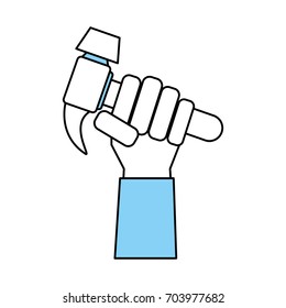 hand  and hammer vector illustration