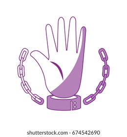 hand with handcuffs and chain icon