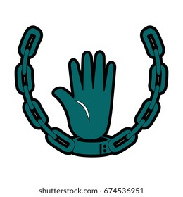 hand with handcuffs icon