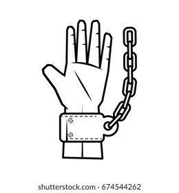 hand with handcuffs icon