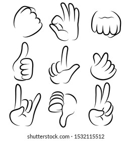hand . Hands collection line doodle. hands vector