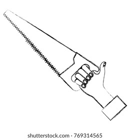 hand with handsaw tool