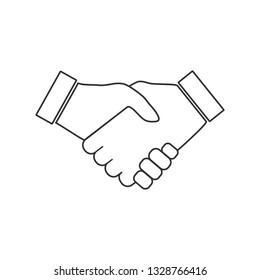 Hand, handshake icon. Vector illustration, flat design.