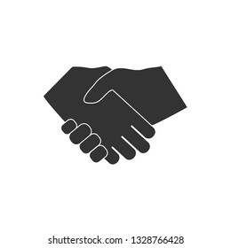 Hand, handshake icon. Vector illustration, flat design.