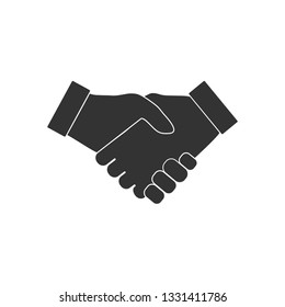 Hand, handshake icon. Vector illustration, flat design.