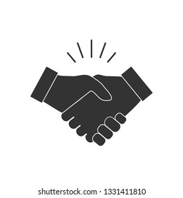 Hand, handshake icon. Vector illustration, flat design.