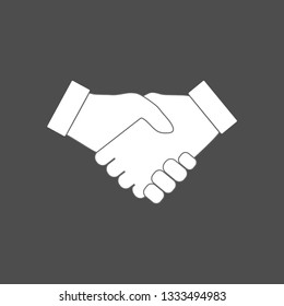 Hand, handshake icon. Vector illustration, flat design.