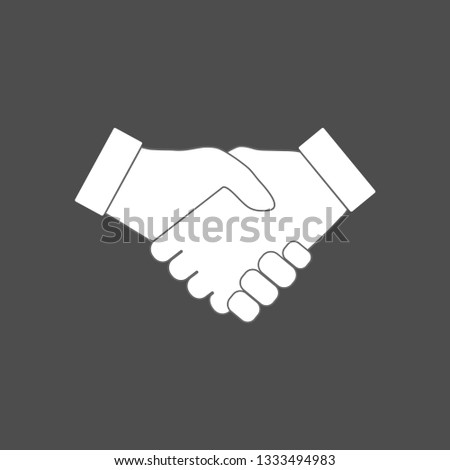 Hand, handshake icon. Vector illustration, flat design.
