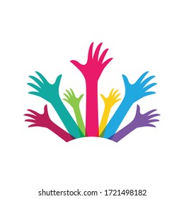 Diseño de iconos vectoriales de celebración feliz mano