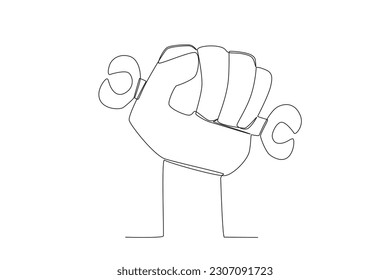 A hand has craftsman skills. World youth skill day one-line drawing