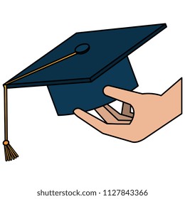 hand with hat graduation