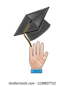 hand with hat graduation