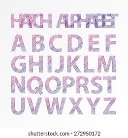 hand hatched upper case font alphabet for summer season works 
