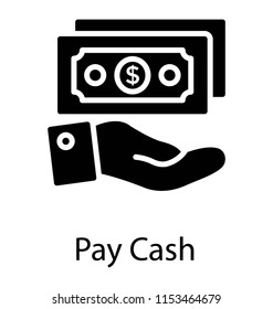 
Hand having dollars on it depicting pay cash concept 
