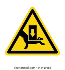 Hand hazard sign. Danger Sign hand hazard turn off power. stock vector, illustration