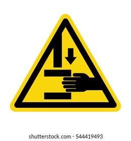 Hand hazard sign. Danger Sign hand hazard turn off power. stock vector, illustration