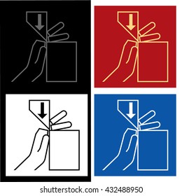 Hand hazards sign.
Danger Sign hand hazard turn off power.