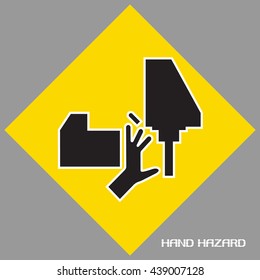 Hand hazards sign.
Danger Sign hand hazard turn off power.