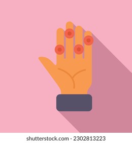 Hand health icon flat vector. Medical disease. Medical joint