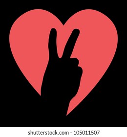 Hand with heart, abstract vector illustration