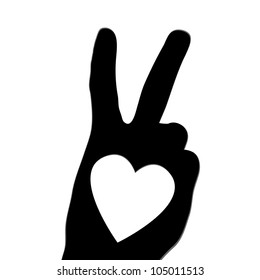 Hand with heart, abstract vector illustration