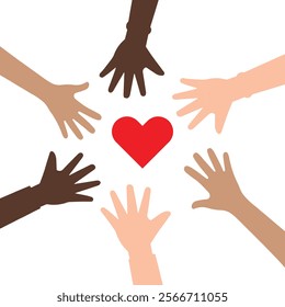 hand with heart in the center of the object