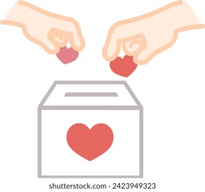 Hand with heart and donation box 2-3