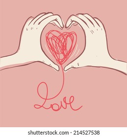 hand heart gesture header