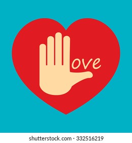 hand heart gesture header