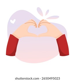 Hand Heart Gesture Love Sign Vector Illustration