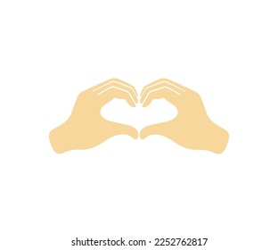 Hand heart, heart in hands, arm heart and love symbol, graphic design. Hands making a heart shape, appreciation, donation and charity, vector design and illustration