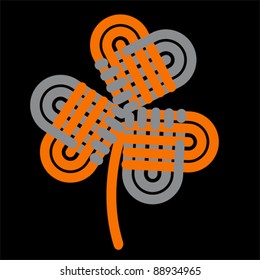 Hand heart Handshake in the shape of Clover. Teamwork icon, vector