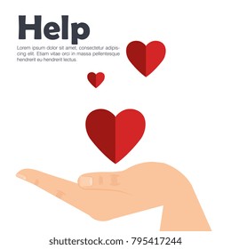 hand with heart help