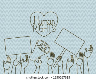 hand with heart human rights drawns