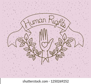 hand with heart human rights drawns