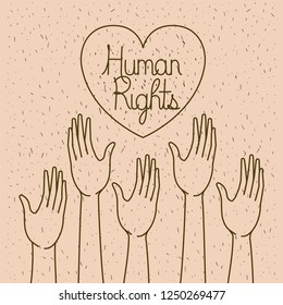 hand with heart human rights drawns