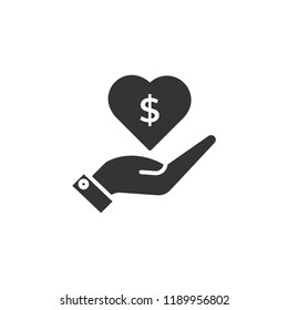 Hand and Heart Icon 