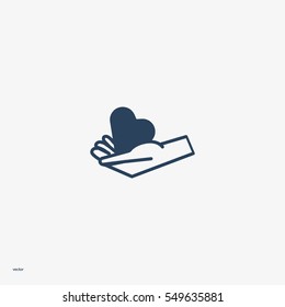 hand, heart, icon