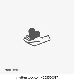 hand, heart, icon