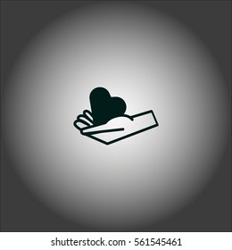 hand, heart, icon