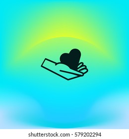 hand, heart, icon