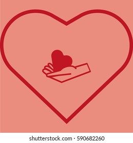 hand, heart, icon