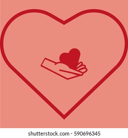 hand, heart, icon