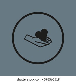 hand, heart, icon